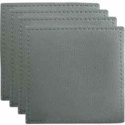 Outlet ✨ Maxwell and Williams Table Accents Leather Look Cowhide Coaster 10x10cm Set of 4 Grey 🛒