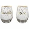 Hot Sale 🥰 Maxwell and Williams Celebrations Stemless Glass 500ml Set of 2 Naughty Nice Gift Boxed ❤️