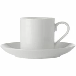 Promo 🌟 Maxwell and Williams White Basics Straight Demi Cup And Saucer 100Ml 🧨