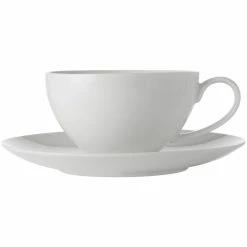 Best Sale 🤩 Maxwell and Williams White Basics Coupe Breakfast Cup And Saucer 400Ml 🔔