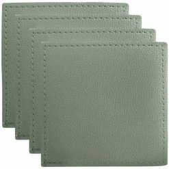 Buy ✨ Maxwell and Williams Table Accents Leather Look Cowhide Coaster 10x10cm Set of 4 Sage 🎉