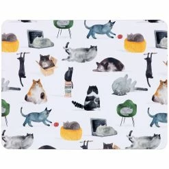 Promo ✨ Maxwell and Williams Marc Martin Feline Friends Cork Back Placemat 34x26.5cm Set of 4 🎁