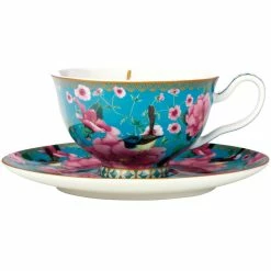 Cheap 🥰 Maxwell and Williams Teas And CS Silk Road Footed Cup And Saucer 200ml - Aqua 🎁