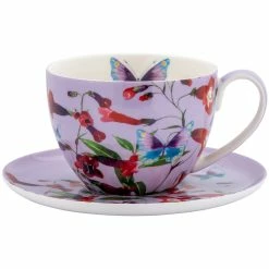 Best Pirce ⌛ Maxwell and Williams Gabby Malpas Posey Breakfast Cup & Saucer 400ml Perennial Penstemons Gift Boxed 🎉