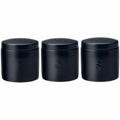 Promo ✨ Maxwell and Williams Epicurious Canister 600ml Set Of 3 Black Gift Boxed ✨