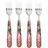 New ⭐ Maxwell and Williams Teas And CS Silk Road Cake Fork Set Of 4 - Cherry Red 😍