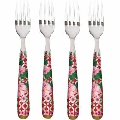 New ⭐ Maxwell and Williams Teas And CS Silk Road Cake Fork Set Of 4 - Cherry Red 😍