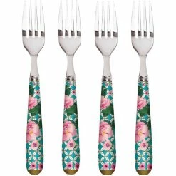 Best Sale 😍 Maxwell and Williams Teas And CS Silk Road Cake Fork Set Of 4 - Aqua 🧨