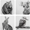 Wholesale 🛒 Maxwell and Williams Marini Ferlazzo Animals of Australia Cork Back Coaster 10.5cm Set of 4 Assorted Gift Boxed 😍