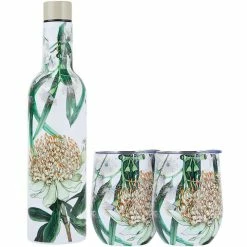 Outlet 😀 Maxwell and Williams The Blck Pen Golden 🌞 Summer Double Wall Insulated Wine Set 3pc Gift Boxed 🎁