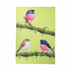 Outlet 👍 Maxwell and Williams Katherine Castle Bird Talk Tea Towel 50x70cm Pink Robins 😉