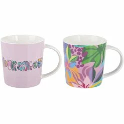 New 😀 Maxwell and Williams Kasey Rainbow Be Fierce Mug Set of 2 380ML Courageous Gift Boxed 🎉