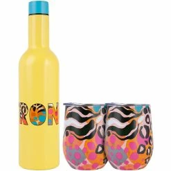 Best Sale 😉 Maxwell and Williams Kasey Rainbow Be Fierce Double Wall Insulated Wine Set Strong 3pc Gift Boxed 🔥