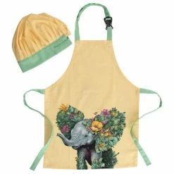 Promo 🎁 Maxwell and Williams Marini Ferlazzo Wild Planet Kids Apron & Hat Set Elephant ⌛