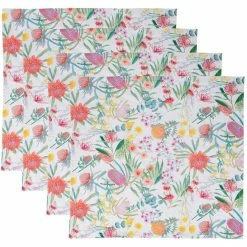 Outlet 🛒 Maxwell and Williams Royal Botanic Gardens Native Blooms Cotton Napkin Set of 4 45x45cm 🎉