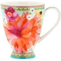 Best Sale 🔔 Maxwell and Williams Teas and Cs Dahlia Daze Footed Mug 300ML Sky Gift Boxed 😀