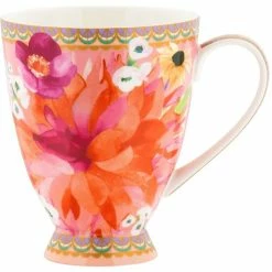 Cheap 🤩 Maxwell and Williams Teas and Cs Dahlia Daze Footed Mug 300ML Pink Gift Boxed 🔥