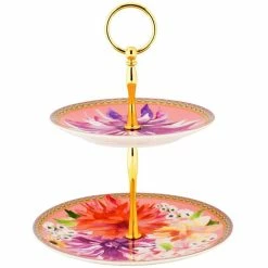Best deal 🔥 Maxwell and Williams Teas and Cs Dahlia Daze 2 Tiered Cake Stand Pink Gift Boxed 😀