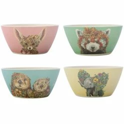Brand new 👏 Maxwell and Williams Marini Ferlazzo Wild Planet Bamboo Bowl 14.5cm Set of 4 Assorted 🛒
