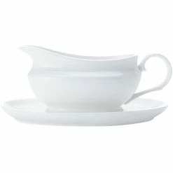 Discount 🥰 Maxwell and Williams White Basics Gravey Boat And Saucer 550ml 😍